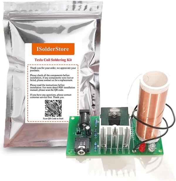 ISolderStore DIY Mini Tesla Coil Kit 15W Electronic DIY Kits Mini Music Tesla Coil Plasma Speaker Soldering Practice Kit DIY Soldering Project for Teens Kids Adults Thanksgiving Xmas Gift - Görsel 7