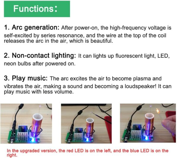 ISolderStore DIY Mini Tesla Coil Kit 15W Electronic DIY Kits Mini Music Tesla Coil Plasma Speaker Soldering Practice Kit DIY Soldering Project for Teens Kids Adults Thanksgiving Xmas Gift - Görsel 2