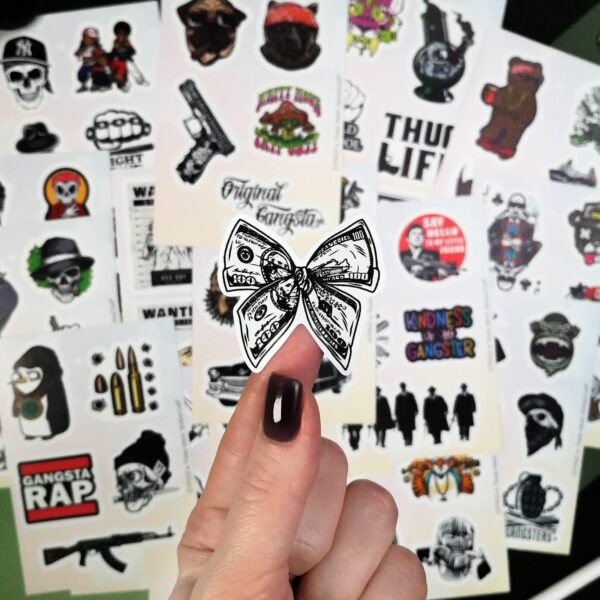 90Pcs Gangster Stickers, Gangster Decals, Gangster Gift, Skull Stickers, Gangster Pictures, Gangster Decorations Party, Gangster Posters Mafia - Görsel 3